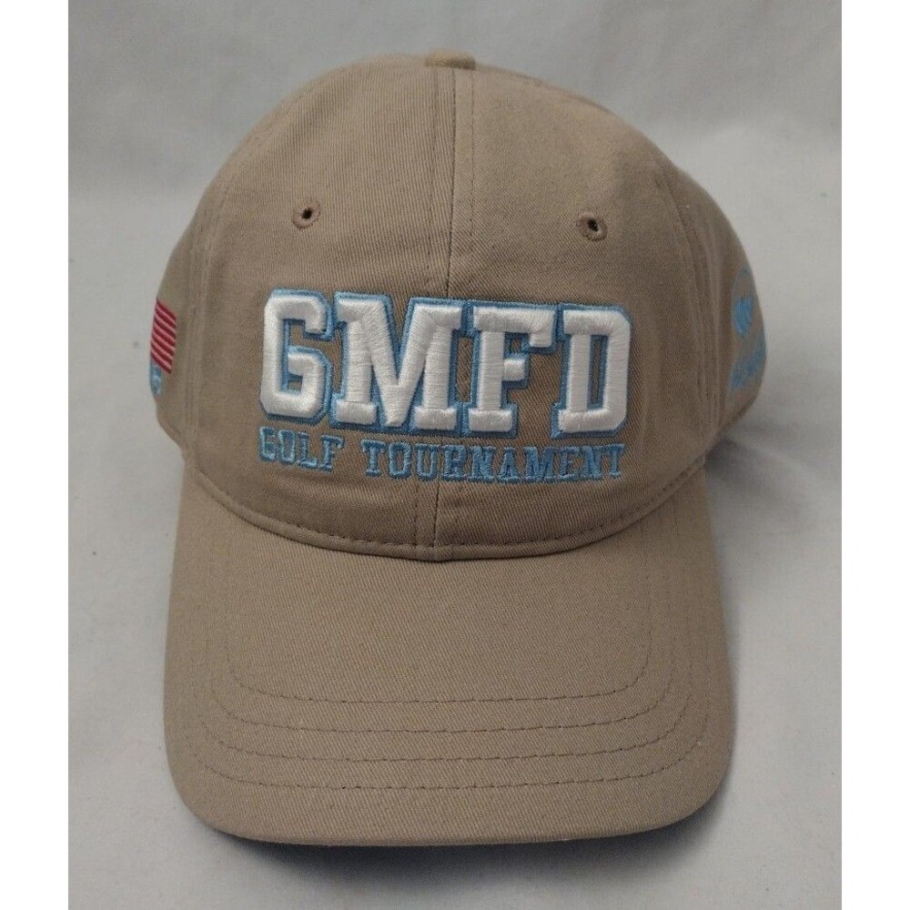 Pukka Headwear GMFD Cliffs Golf Tournament Tan Hat/Cap-Adjustable Strapback-NEW
